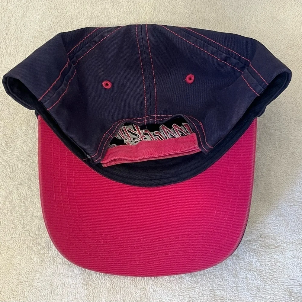 Mackinac Island Navy and Pink Women's Adjustable Cotton Ball Cap